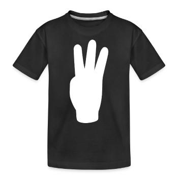 three finger greeting freedom - Kids' Premium Organic T-Shirt - black - Front
