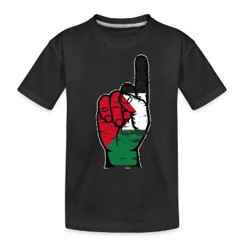 Palestine flag number 1 used - Kids' Premium Organic T-Shirt - black - Front