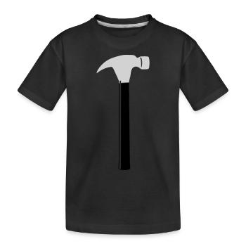 werkzeug hammer - Kinder Premium Bio T-Shirt - Schwarz - Vorne