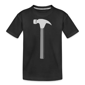 werkzeug hammer - Kinder Premium Bio T-Shirt - Schwarz - Vorne
