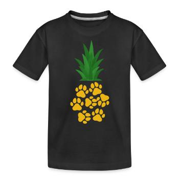 Ananas Pfote - Kinder Premium Bio T-Shirt - Schwarz - Vorne