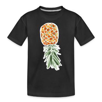 Ananas Mercadona - Kinder Premium Bio T-Shirt - Schwarz - Vorne