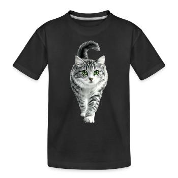 Amerikanische Locken - Kinder Premium Bio T-Shirt - Schwarz - Vorne