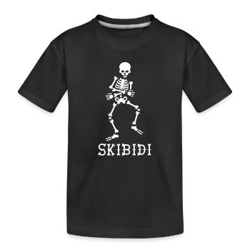 #SkibidiChallenge Skibidi meme tanzende skellett - Kinder Premium Bio T-Shirt - Schwarz - Vorne
