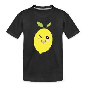 Citron, Citron vert, Citron vert, Fruits, Fruits, Végétalien - T-shirt bio Premium Enfant - noir - Devant