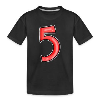 5 rouge - T-shirt bio Premium Enfant - noir - Devant