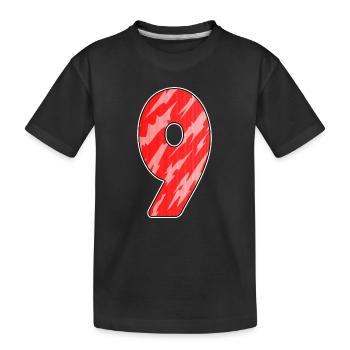 Numéro 9 - Neuf - 9 Motif Rouge - T-shirt bio Premium Enfant - noir - Devant