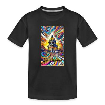 Guadalajara Mexico cathedral design - Kids' Premium Organic T-Shirt - black - Front