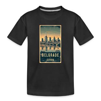 Belgrade, Serbie, design vintage - T-shirt bio Premium Enfant - noir - Devant