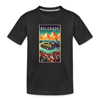 Design rétro de Belgrade, Serbie - T-shirt bio Premium Enfant - noir - Devant