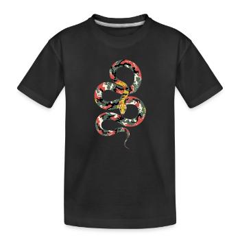 Camouflage Serpent Coils - Kids' Premium Organic T-Shirt - black - Front