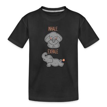 Yoga Elephant - Inspirer, expirer - T-shirt bio Premium Enfant - noir - Devant