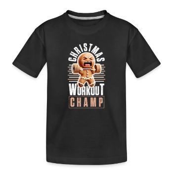 Christmas Workout Champ Weihnachten - Kinder Premium Bio T-Shirt - Schwarz - Vorne