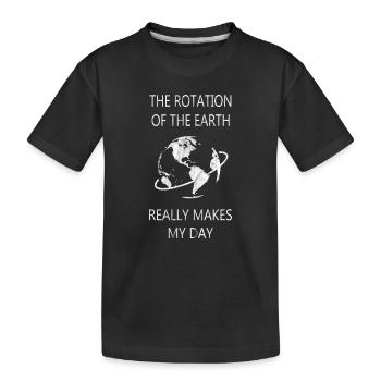 La rotation de la Terre illumine ma journée - jeu de mots - T-shirt bio Premium Enfant - noir - Devant