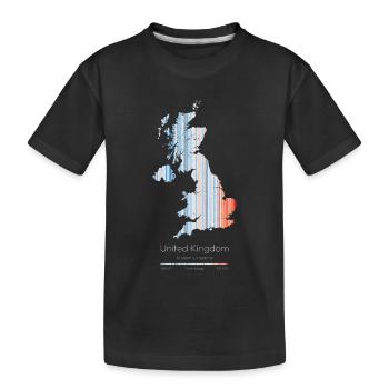 UK – Climate History Warming Stripes Map Print - Kids' Premium Organic T-Shirt - black - Front
