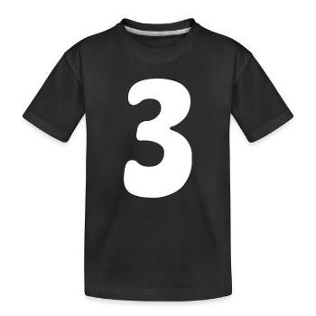 Three: Minimalist Numeral 3 | Third Party - Kids' Premium Organic T-Shirt - black - Front