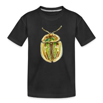 Coléoptère écaille de tortue rayé doré - T-shirt bio Premium Enfant - noir - Devant