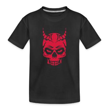 tete de mort diable enfer lucifer corne - T-shirt bio Premium Enfant - noir - Devant