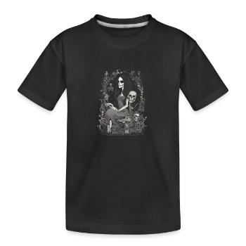 Wunderschöne, märchenhafte Horror Skelett Frau - Kinder Premium Bio T-Shirt - Schwarz - Vorne
