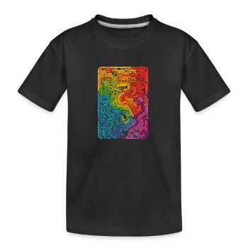 Cooles, surreales Regenbogen Retro Rohre Muster - Kinder Premium Bio T-Shirt - Schwarz - Vorne