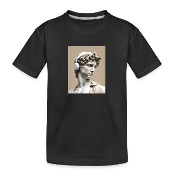 DJ Michelangelo David Kunst + Musik ist Leben - Kinder Premium Bio T-Shirt - Schwarz - Vorne