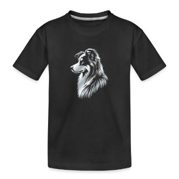 Chien de troupeau argent - T-shirt bio Premium Enfant - noir - Devant