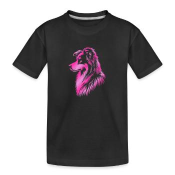 Herding dog pink - Kids' Premium Organic T-Shirt - black - Front