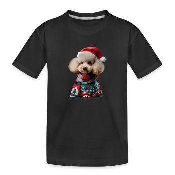 Pudel Weihnachten - Kinder Premium Bio T-Shirt - Schwarz - Vorne