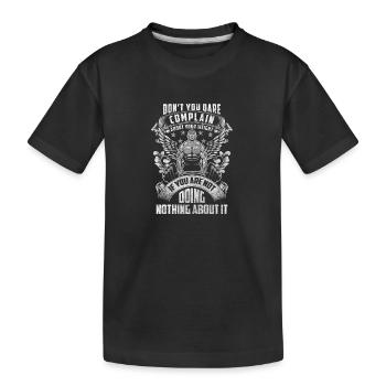 Fitnesstrainer Workout Muskelaufbau Studio - Kinder Premium Bio T-Shirt - Schwarz - Vorne