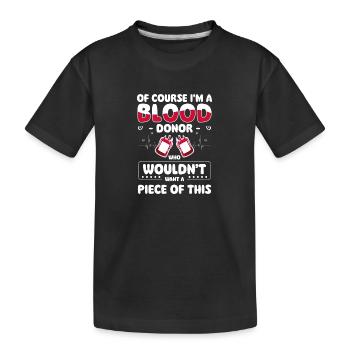Blood Donation Together Volunteering - Kids' Premium Organic T-Shirt - black - Front