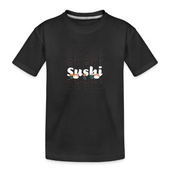 Sushi Poisson Kawaii - T-shirt bio Premium Enfant - noir - Devant