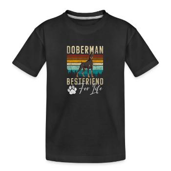 Dobermann Hund Tier Hundeliebe - Kinder Premium Bio T-Shirt - Schwarz - Vorne