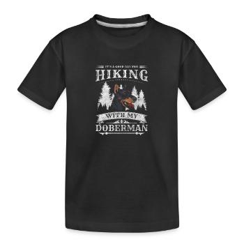 Dobermann Hundebesitzer Tier - Kinder Premium Bio T-Shirt - Schwarz - Vorne