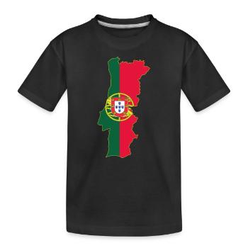 Portugal Flagge und Landkarte - Kinder Premium Bio T-Shirt - Schwarz - Vorne