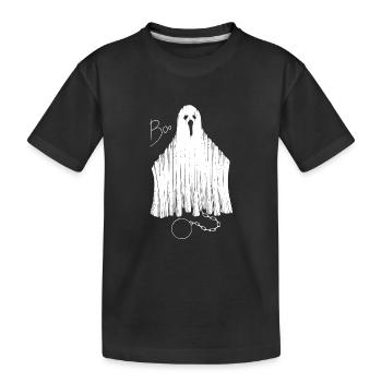 Ghost on chain - Kids' Premium Organic T-Shirt - black - Front