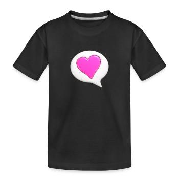 Coeur de couleur rose dans une bulle blanche - T-shirt bio Premium Enfant - noir - Devant