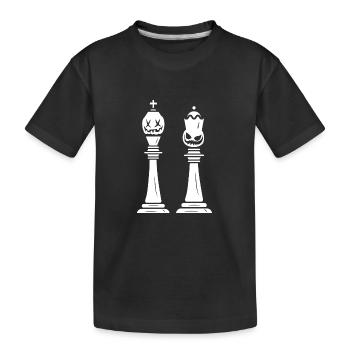 schach schachbrett schachfigur "könig & königin" - Kinder Premium Bio T-Shirt - Schwarz - Vorne