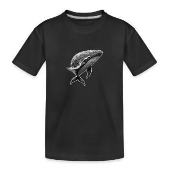 Whale's Grace - Kids' Premium Organic T-Shirt - black - Front