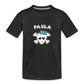 Piratin Paula Design für Mädchen und Frauen - Kinder Premium Bio T-Shirt - Schwarz - Vorne