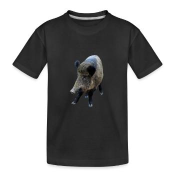 Wildschwein Wildsau Schwein Sau Schweine Poster - Kinder Premium Bio T-Shirt - Schwarz - Vorne