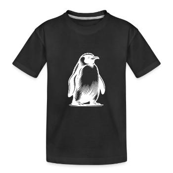 Putziger schlauer Pinguin Tattoo Illustration - Kinder Premium Bio T-Shirt - Schwarz - Vorne