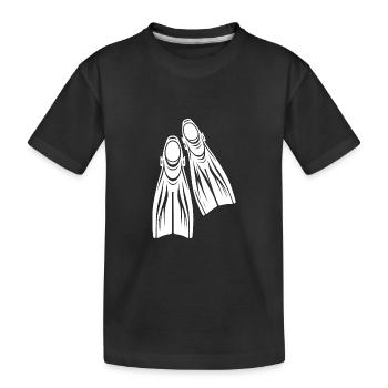 Diver Logo Diving Fins Tattoo Style - Kids' Premium Organic T-Shirt - black - Front