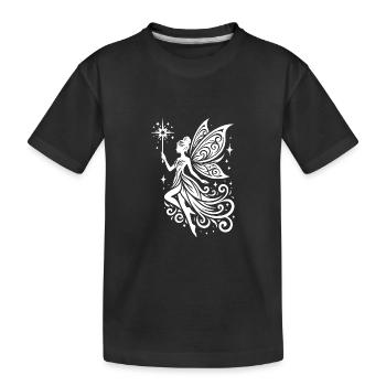 Imaginative fairy with ornate wings - Kids' Premium Organic T-Shirt - black - Front