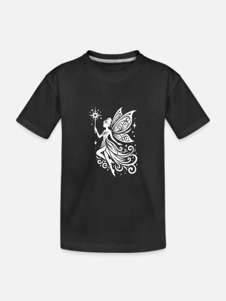 Imaginative fairy with ornate wings - Kids' Premium Organic T-Shirt - black