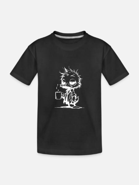 Caffeine coma duck in the office drowsy in the office - Kids' Premium Organic T-Shirt - black