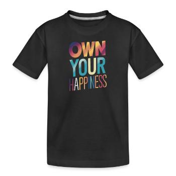 Besitze dein Glück - Kinder Premium Bio T-Shirt - Schwarz - Vorne