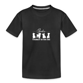 Personnalité du Yorkshire Terrier sur quatre pattes. - T-shirt bio Premium Enfant - noir - Devant