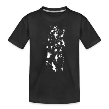 Stars, Drawing, Illustration,Swing,Swings - Kids' Premium Organic T-Shirt - black - Front