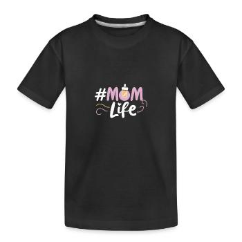 Mama Leben Baby Ankündigung Muttertag Geschenk 50 - Kinder Premium Bio T-Shirt - Schwarz - Vorne