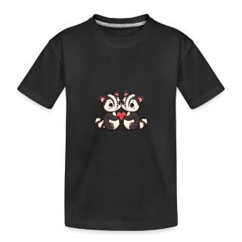 Stinktier Paar Liebe Valentinstag - Kinder Premium Bio T-Shirt - Schwarz - Vorne